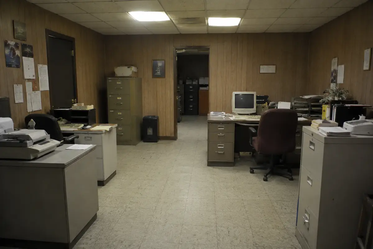 Traditional office space and equipment