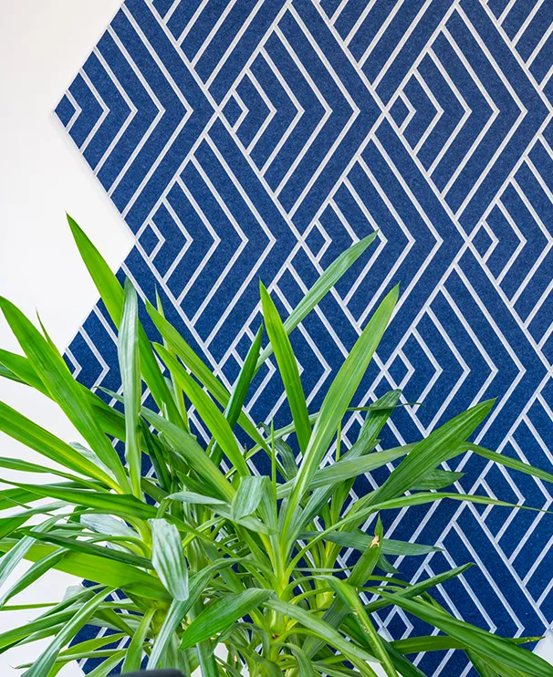 Acoustic panels and biophilic planting